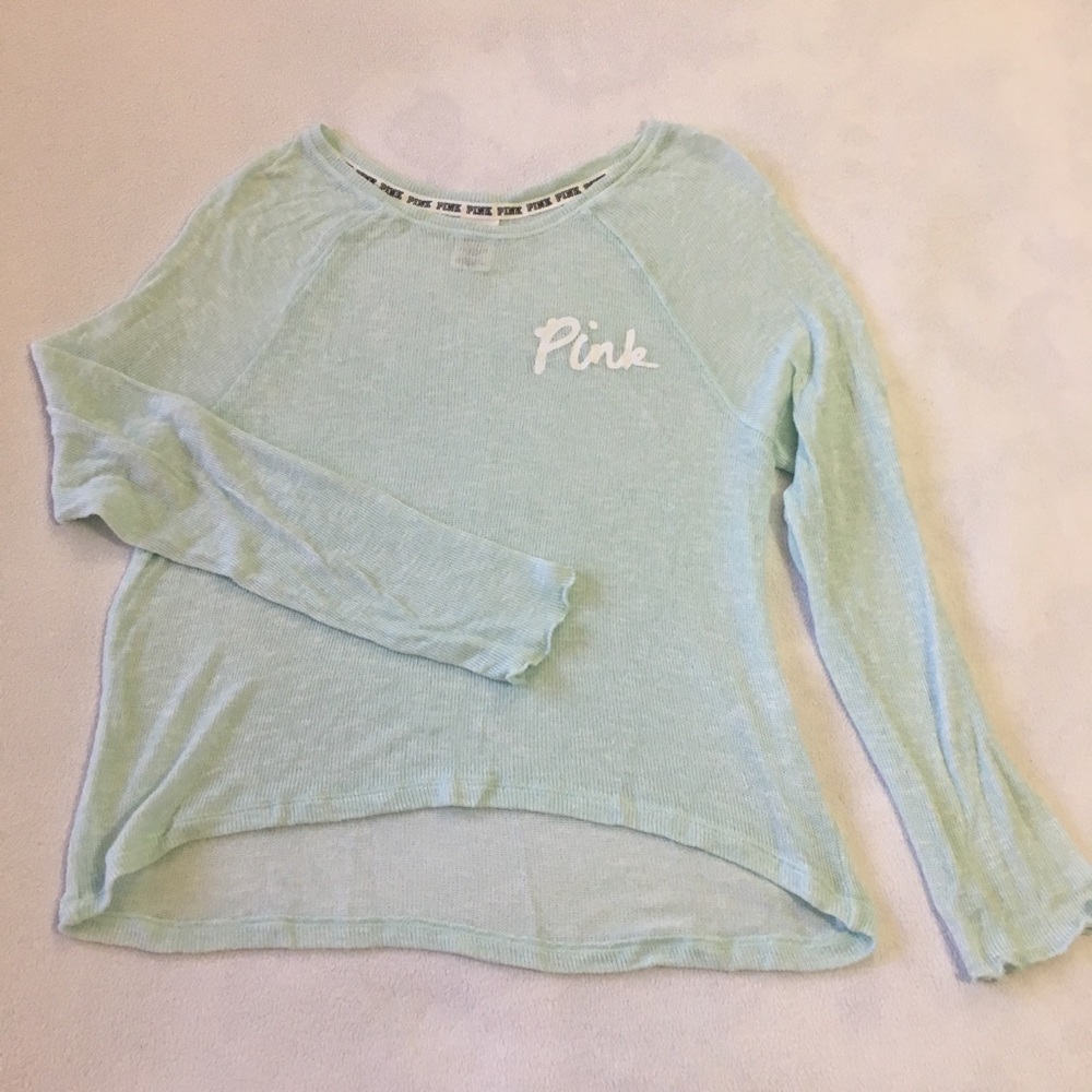 PINK by VS lightweight mint signature sweater